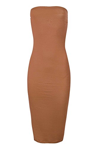 Robe moulante midi en jersey sans manche style bandeau grandes tailles pour femmes