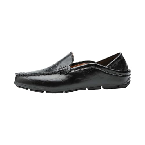 Mocasines de cuero para hombre de diseño duradero y moderno en color negro talla 39 1/3 1