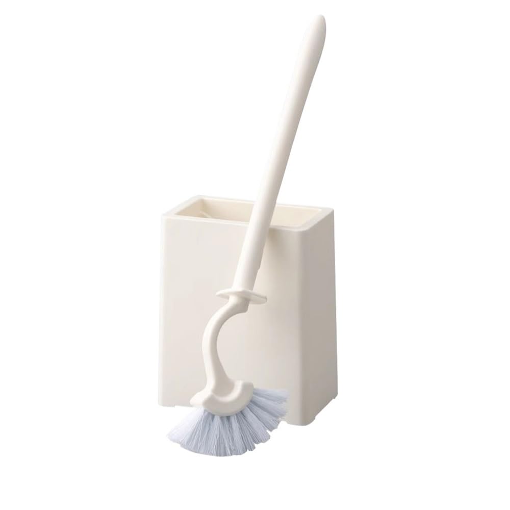 Scrubber Toolet Floor Mounted Resinous Toilet Brush Fan Shaped Bristles with Removable Handle Bathroom Deep Clean