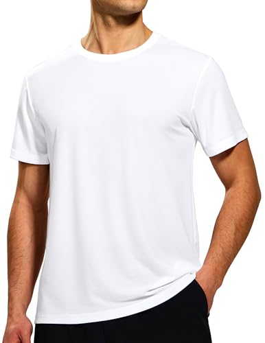 MIER Mens Dry Fit Workout T-Shirts Athletic Running Tshirt Short Sleeve Lightweight Airy Gym Sport Tee Shirt, Crew Neck