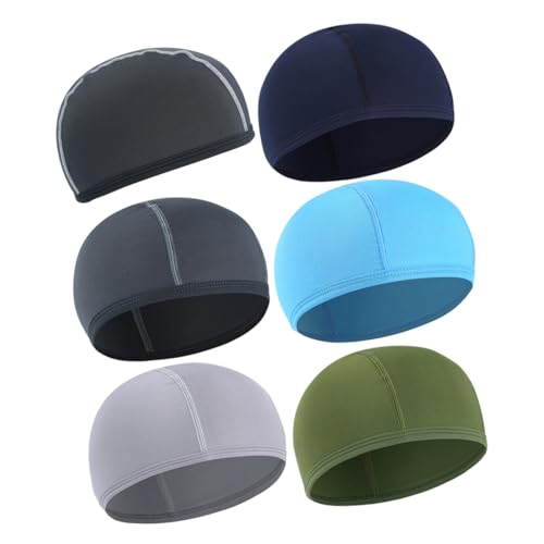 CONGARTENO 6 Pcs Quick Dry Helmet Liner Caps for Cycling Versatile Sports Headwear Sweat Absorb Lining Stretchy Lightweight Random Colors for Outdoor Activities Random Color