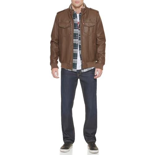 Image of Levi's Men's Vintage Deer Faux Leather Aviator Bomber (Standard and Big & Tall)