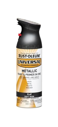 Image of Rust-Oleum 271473 Universal All Surface Metallic Spray Paint, 11 oz, Flat Soft Iron