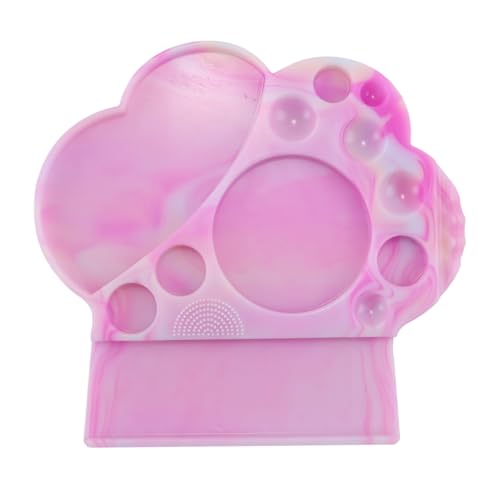 Riven Paleta de loción de elevación de pestañas, bandeja de color de pestañas, paleta de silicona, bandeja de pestañas en forma de pata de gato, 15 funciones para salón y uso doméstico