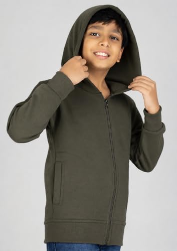 Image of ADBUCKS Unisex Fleece Cotton Zipper Sweatshirt with Hoodies for Boys and Girls