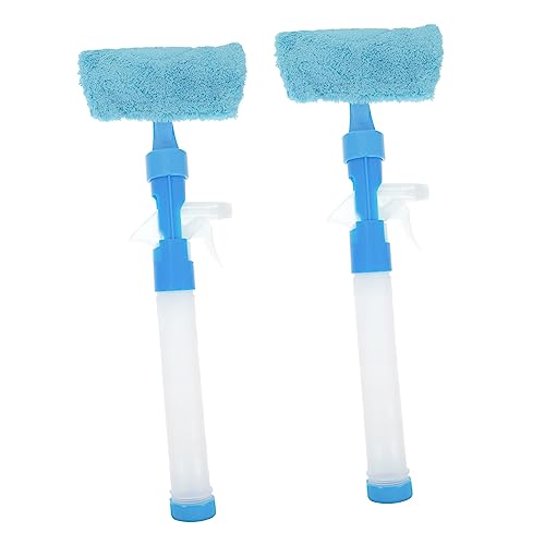 Homoyoyo 2pcs Multi Function Glass Wiper with Spray Bottle Double Sided Wiper Cleaning Tool for Windows Tiles and Bathrooms Durable Material for Effortless Dirt Removal