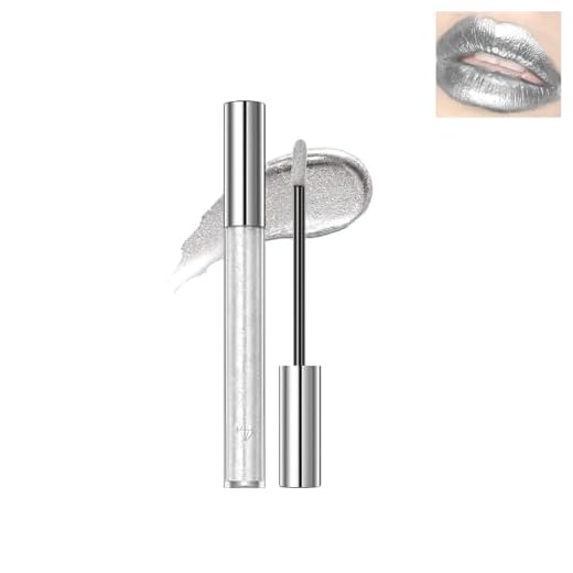 Dyceittdia Pintalabios líquido, 2,4 g, brillo de labios antiadherente, brillo de labios brillante, color de larga duración, lápices labiales multifuncionales, plata, lipsticks6