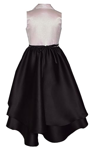 Bonnie Jean Girls 7-16 White Black Tuxedo Style High Low Formal Dress2