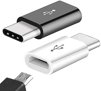 USB C to Micro USB Adapter,USB Type C Adapter Micro USB to Type-C Conversion Connector Transfer at high Speed,Compatible with Samsung Galaxy S7 S6 J7 Note 5 Kindle Ps4 and More Black and White