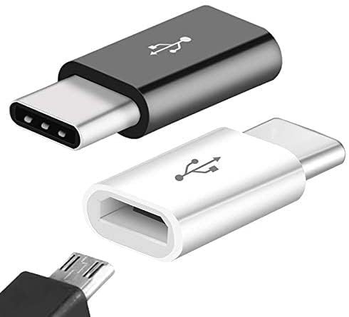 USB C to Micro USB Adapter,USB Type C Adapter Micro USB to Type-C Conversion Connector Transfer at high Speed,Compatible with Samsung Galaxy S7 S6 J7 Note 5 Kindle Ps4 and More (Black and White)
