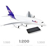 1/200 A380 do modeli samolotów FedEx - odlew ciśnieniowy do Airbusa A380, model samolotu, zestaw ze stojakiem (14 in-L) wstępnie zbudowany model samolotu dla dorosłych, lotnictwo, prezent, kolekcja na