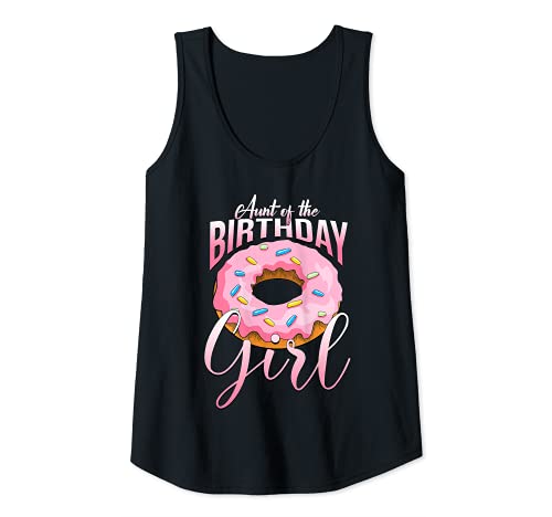 Femme Aunt of the Birthday Girl Chemise en forme de donut pour tante Débardeur