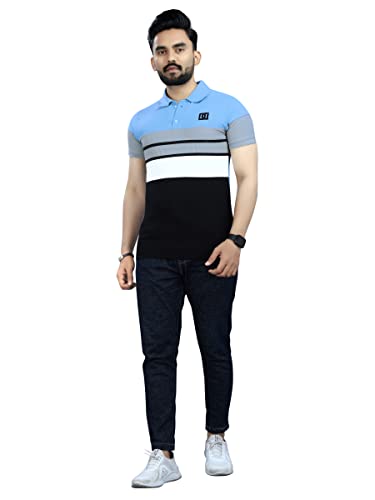 Image of Men's Regular Fit Striped Polo T-Shirts