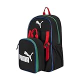 PUMA Combo de lancheira e mochila unissex infantil, preto/multicolorido, médio, Preto/multicolorido, Medium, Kit de almoço e mochila Colony