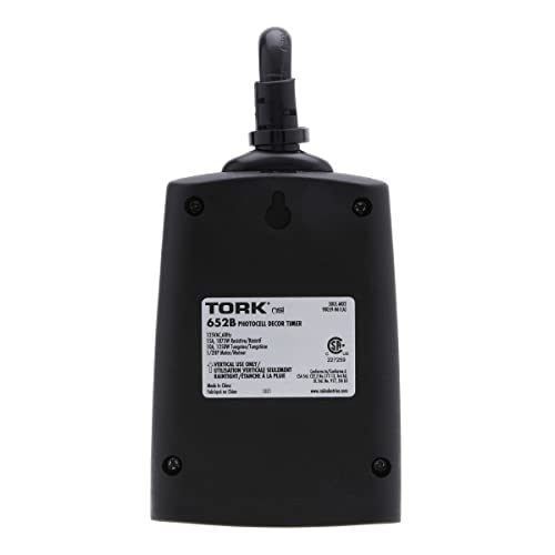 Nsi Industries Tork 652B Outdoor Heavy-Duty 15-Amp Photocell Controlled/Light Activated Mechanical Plug-In Timer With 6 1/2-Inch Cord - Compatible With Incandescent/Compact Fluorescent/Led – Ideal For Halloween Decorations #TOP6
