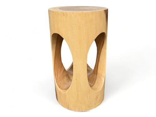 Miniatura 4 de Fahome - Taburete De Madera Redondo, Mesa Auxiliar Natural, Taburete Para Muebles, Madera De Samán, Taburete Para Flores, Macizo