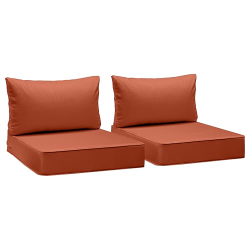 Image of AAAAAcessories Outdoor Deep Seat Cushions, Waterproof, Fade-Resistant Patio Furniture Replacement Cushions, 25.5 inch x 25.5 inch x 5 inch + 25.5 inch x 13.5 inch, Set of 2, Rust