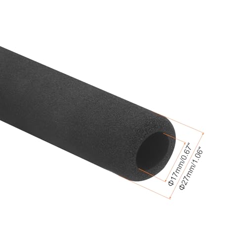 uxcell 2pcs Foam Tubing for Handle Grip Support, Pipe Insulation, 17mm ID 27mm OD 195mm Black by uxcell - Image 3