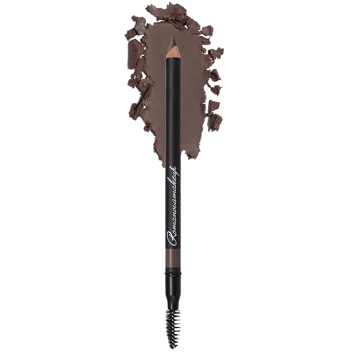 Sexy Eyebrow Pencil TAUPE. Natural Smudge Free, Long lasting, Ultra Fine, Brow Defining, Dual End Pencil by Romanovamakeup with Built-in Brush. Grayish-Brown Shade Pen for Blonde and Brunette Hair.