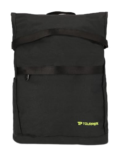JUMI Mochila elegante para hombre y mujer Tourpeak, Negro - con cierre enrollable