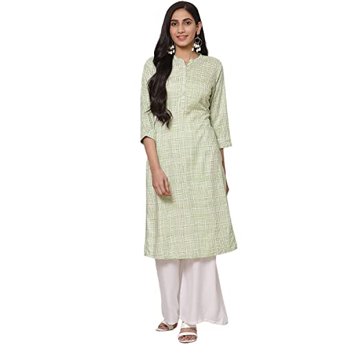 Image of Rangriti Olive Green Liva Straight Kurta for Women