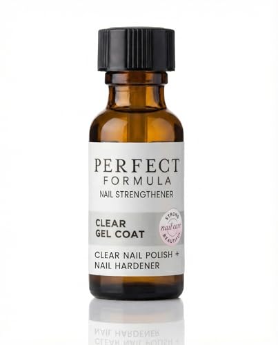 Perfect Formula Clear Gel Coat - Nail Strengthener, Keratin Treatment, Clear Nail Polish - Strengthener for Damaged Nails - Made In The USA .60 fl oz.