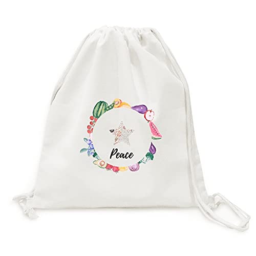 Sac en tissu pliable pour fruits au marché avec motif art abstrait plantes