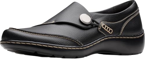 Clarks Cora Teresa para mujer, Negro Cuero (Black Tumbled Leather), 5