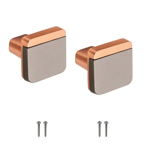 Image of VOLO Rose Gold /Black Satin Cabinet Knob /Wardrobe Door Knobs /Cupboard Drawer Pull Handle /Kitchen Drawer Knob (Knob S-175, 2 Pcs)