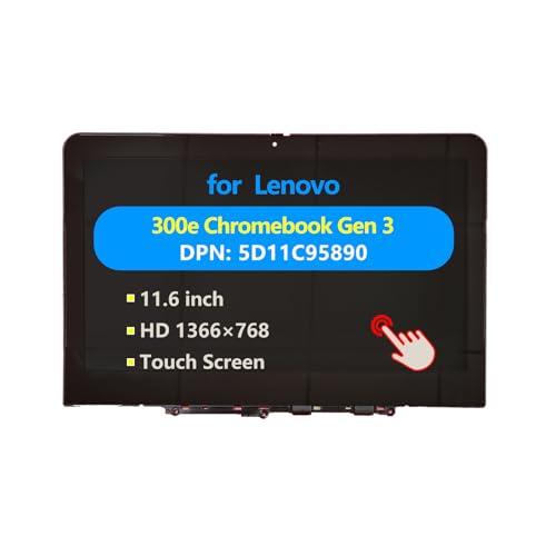 Image of Replacement Laptop for Lenovo 300e Chromebook Gen 3 82J9 82JA Touch Screen Digitizer Assembly with Bezel 5D11C95890 5D11C95891 5D11C95892 5D11C95893 5D11C95894 5M11K12882 5D11C95889 LCD Display Module