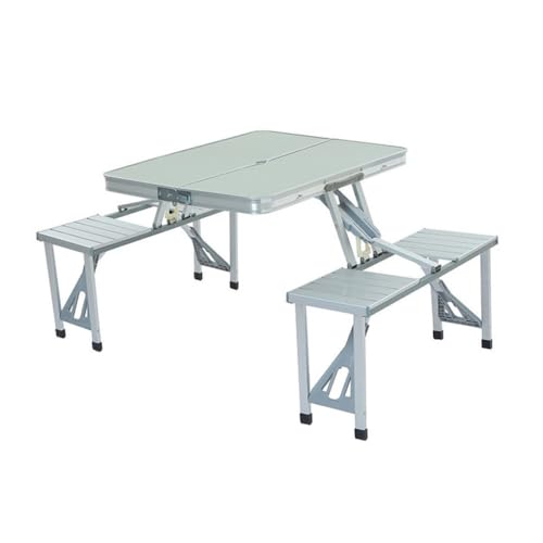 Juego de mesa y silla plegable para acampar al aire libre, aleación de aluminio, portátil para picnics