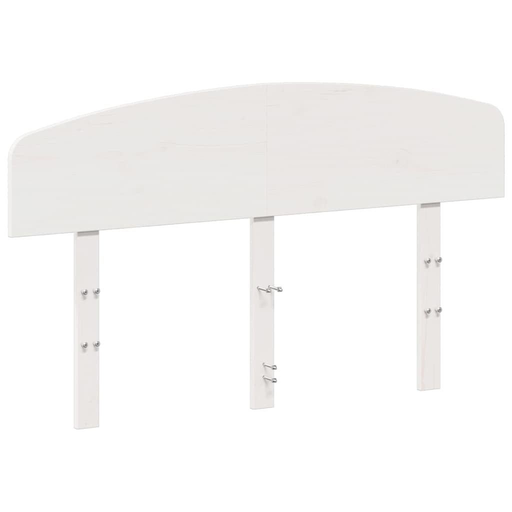 vidaXL Cabecero de Cama, Cabecera para Estructura Marco de Cama, Cabezal de Somier, Mueble para Dormitorio Hogar, Madera Maciza de Pino Blanco 135 cm