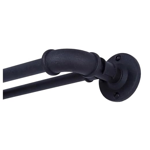 Sun Zero SN Bronn Wrap Around Room Darkening Double Curtain Rod, 36-66", Matte Black