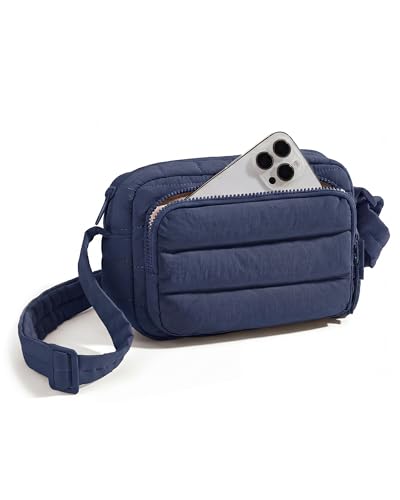 BAGSMART Crossbody Bags for Women Puffer Crossbody Purses for Women with RFID Blocking Slots Handbags Wallet Small Purse Navy Blue