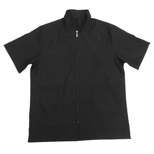 Ropa para teñir el cabello antimanchas y ligera de nylon negro para estilistas