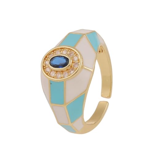 Bague réglable femme anneau ouvert vintage sans problème de taille avec zircone