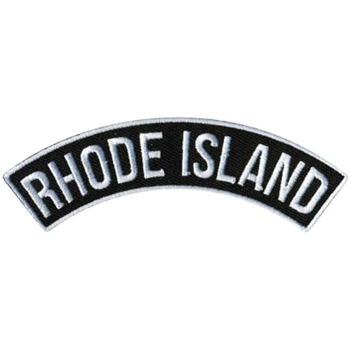 Hot Leathers Rhode Island 4” X 1” Top Rocker Patch PPM4078-4 Width x 1 Height Inches