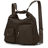 Mochila 2 em 1 Feminina Estilo Bolsa Versátil Casual Passeio e Trabalho (Marrom)