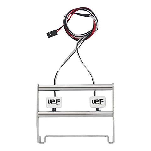 Plmvhpb Metal Front Bumper with Led Light for 1/10 RC Crawler TRX4 K5 Blazer,Silver Cover