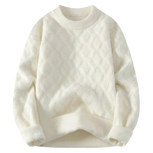 Men's Sweater Fall Winter Casual Round Neck Pullover Knit Top for Men