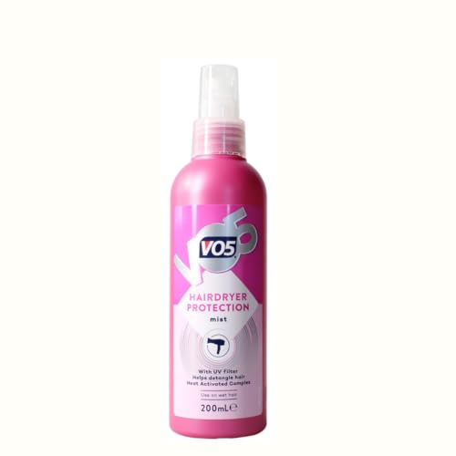 VO5 Hairdryer Protection Mist Heat Activated Complex with UV Filter Detangling Spray for Wet Hair 200ml