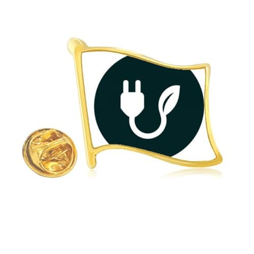 Pin's en métal doré et son câble de charge vert foncé - Accessoire de mode premium