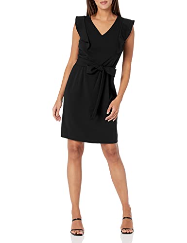 Nine West Women's Joanna-V-Neck Flutter Sleeve Dress W/
