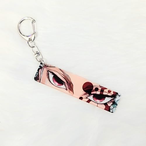 Image of Dem-on Slayer Anime Acrylic Glowing Eyes Keychain | Luminous Eye Glow Key Ring | Premium Otaku Accessory for Bags, Bikes, Cars, Backpacks & Key Holder