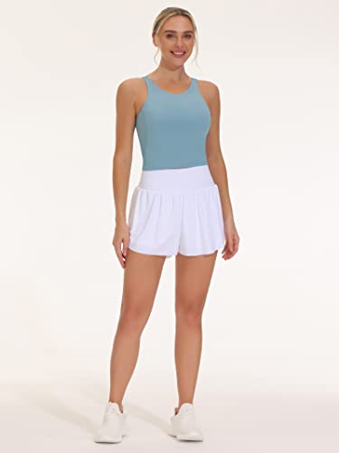 Image of THE GYM PEOPLE Women Sports Bra Sleeveless Padded Running Workout Tank Tops