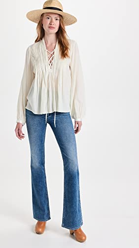 rag & bone Women's Casey High Rise Flare Jeans, Malibu, Blue, 27