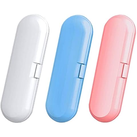 Electric Toothbrush Box Travel 3 Pieces Electric Toothbrush Box Plastic Portable Electric Toothbrush Box Universal Electric Toothbrush Case For Home Travel White Pink Blue Cover