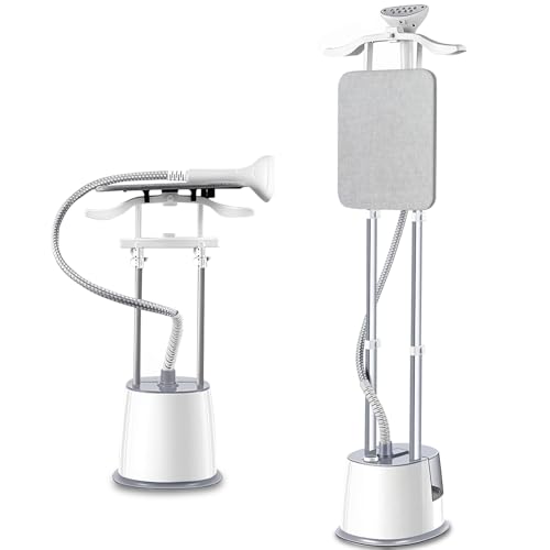 2000W Garment Steamer and Clothes Steamer with Stand 2.5L Tank Fast Heat-Up 70-Min Continuous Steam Vertical Steamer for All Fabrics