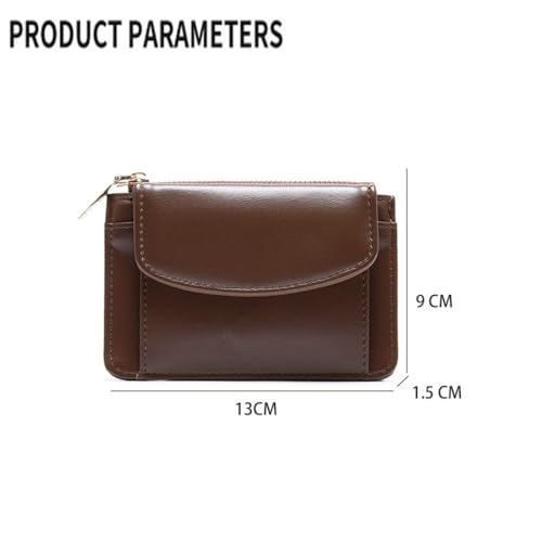 PU Simple Multi-Slot With Zipper Short Wallet Women(coffee)2