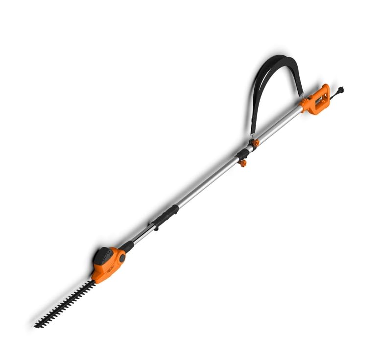 SuperHandy Cortasetos de poste eléctrico, se extiende hasta 2,7 m - 550 W de largo alcance con hoja de doble acción de 51 cm, cabezal ajustable de 4 posiciones, capacidad de corte de 16 mm, cable de